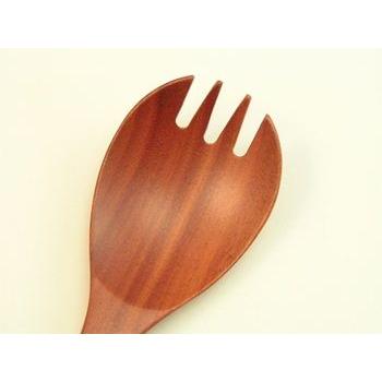 森の贈り物 木の先割れスプーン サオの木 木製スプーン天然木