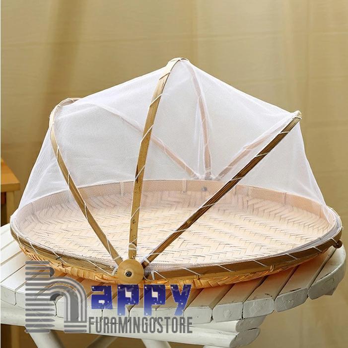 竹ざる 梅干し ネット付き 天然 ザル 虫対策 水切りザル 竹かご