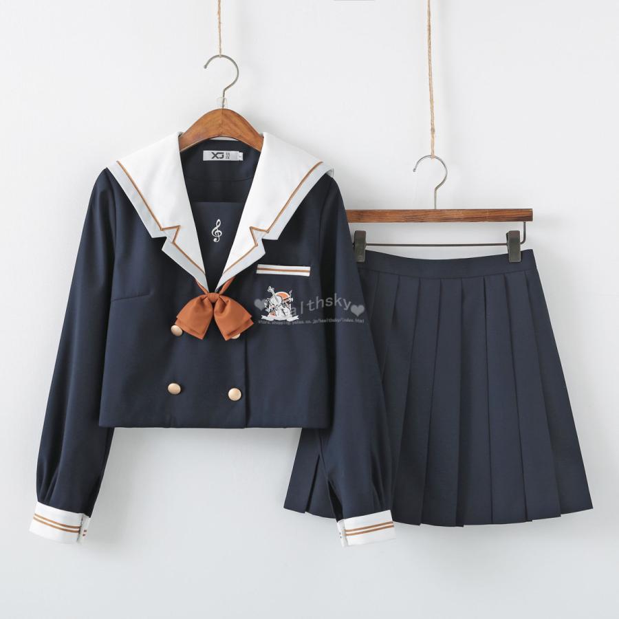 2024新型4点セットセーラー服 長袖 グレー人気 学生服 夏物 プリーツ  