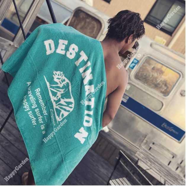 DESTINATION（デスティネーション） ビーチタオル ブラック ブルー