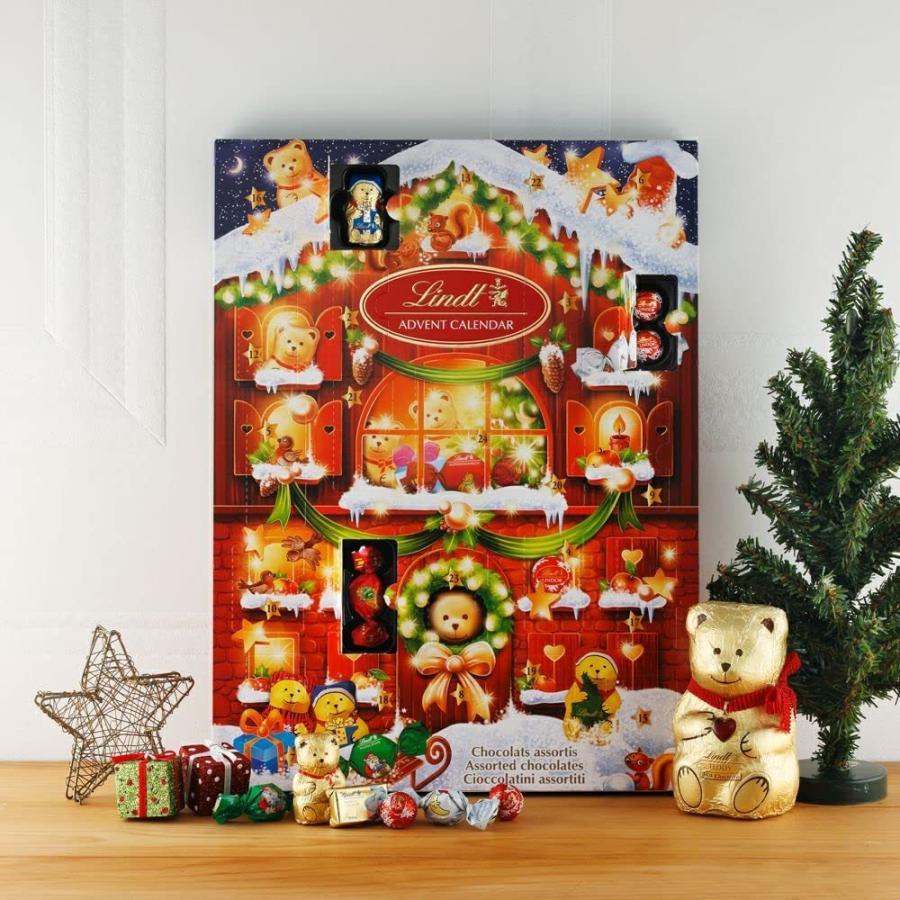 世界の Happygoods22リンツ チョコレート クリスマス テディ アドベントカレンダー 172g ショッピングバッグ付き ファミリーハウス リンドール チョコ お菓子 Digitalyouthnetwork Org