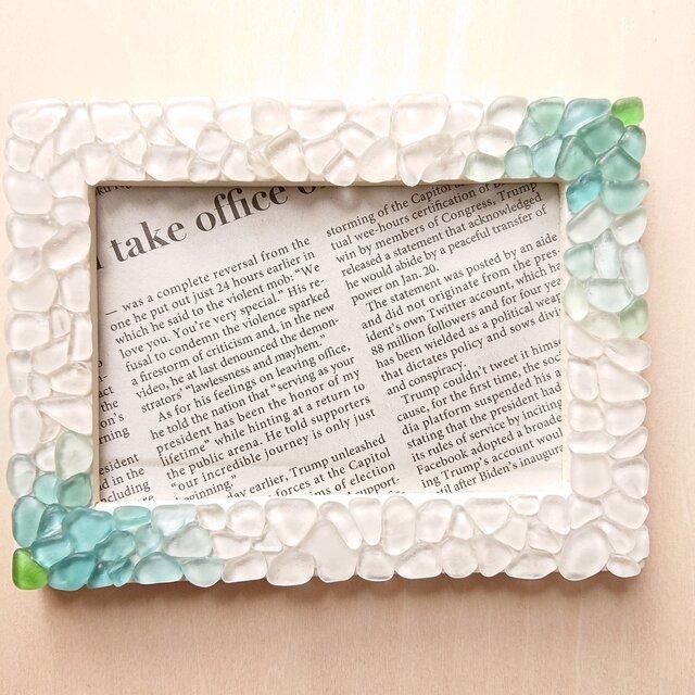 シーグラス の フォトスタンド ダブルグラデーション 送料無料 写真立て ハッピーグッツショップ 通販 Paypayモール