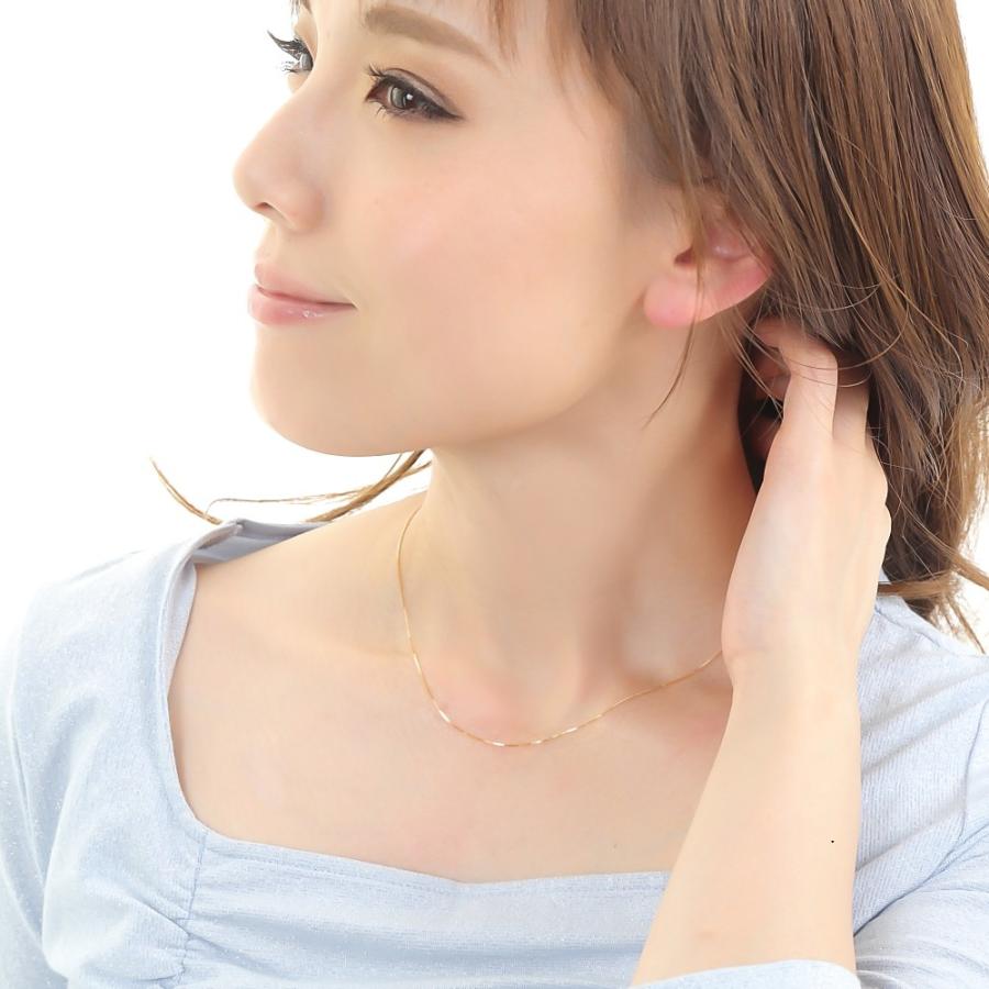 18金 ネックレス ベネチアン 40cm 幅0.5mm チェーン ゴールド シンプル プレゼント ギフトの画像