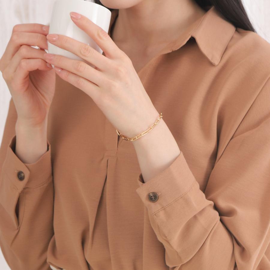 18金　ゴールドブレスレット　19cm クリップ 楽天市場】ペーパークリップチェーン K18 ブレスレット 4.8mm幅