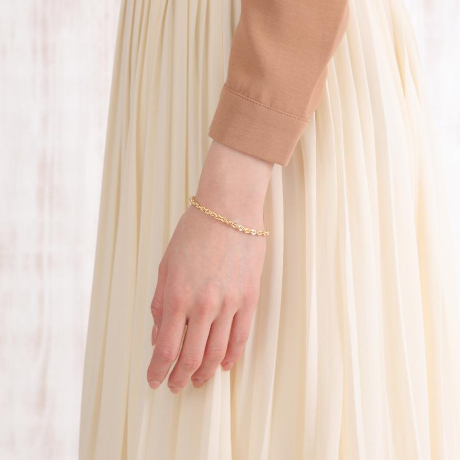 18金 ブレスレット パイプロープ 幅4mm レディース メンズ