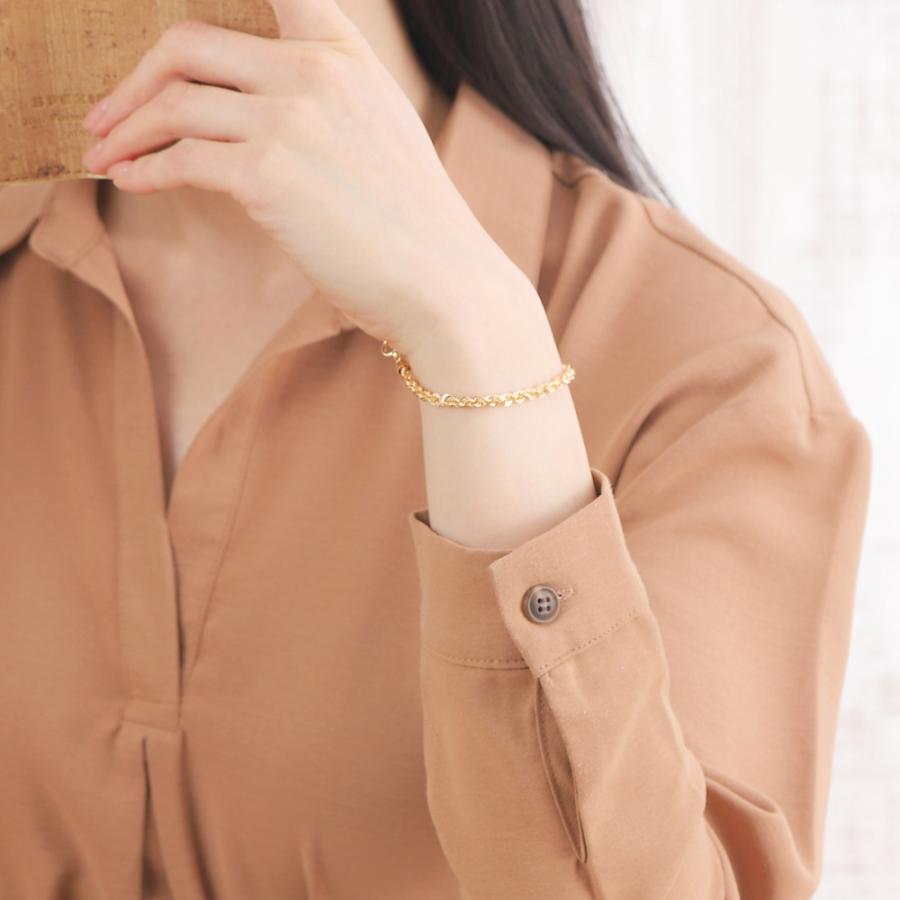 18金 ブレスレット パイプロープ 幅4mm レディース メンズ