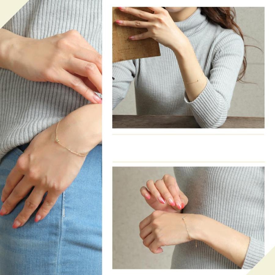 18金 ブレスレット ダイヤモンド 0.1ct ゴールド K18 レディース