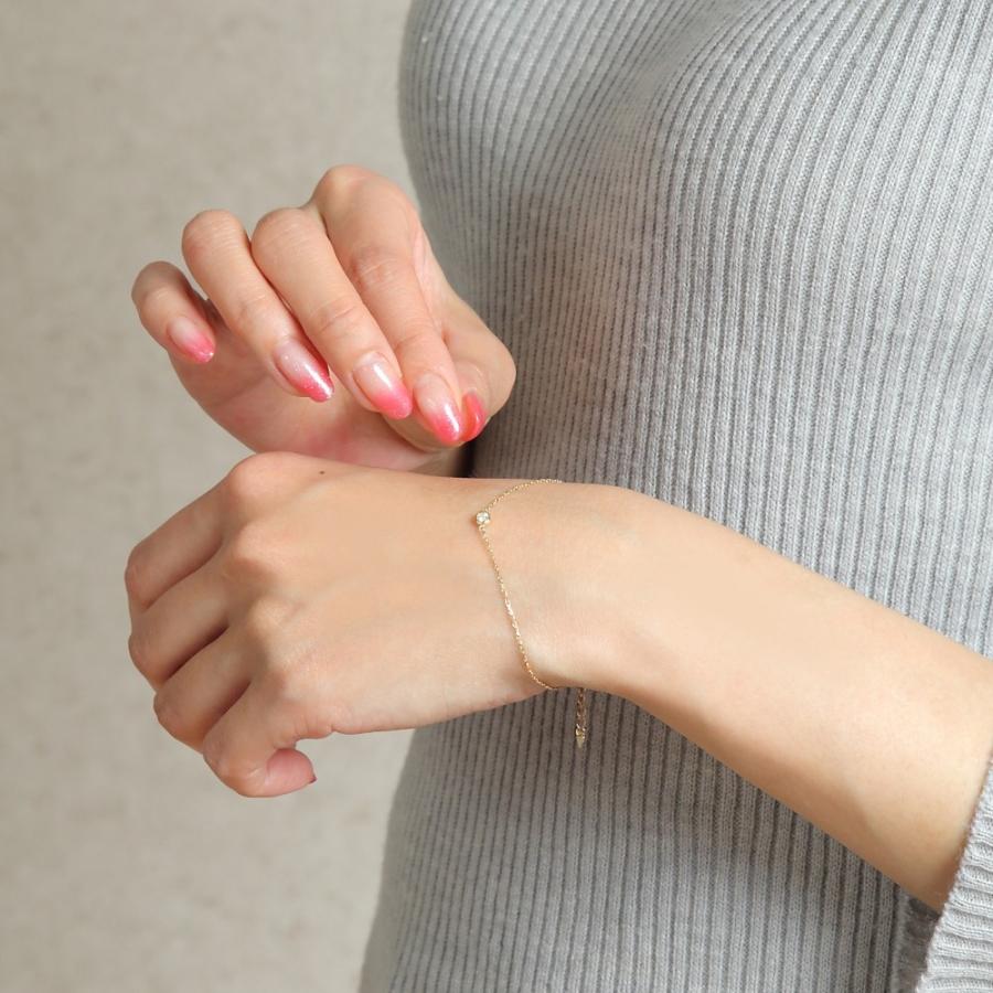 18金 ブレスレット ダイヤモンド 0.1ct ゴールド K18 レディース