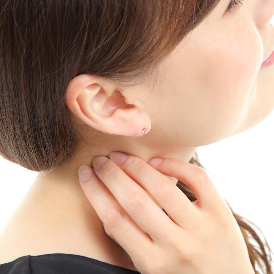 18金 ピアス ピンクサファイア ハート 一粒 3mm 0.2ct ゴールド