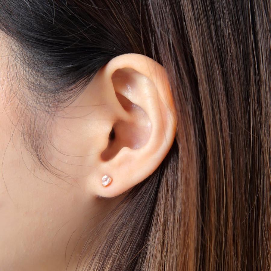 18金 ピアス モルガナイト ハート 一粒 4mm 0.3ct ピンクゴールド