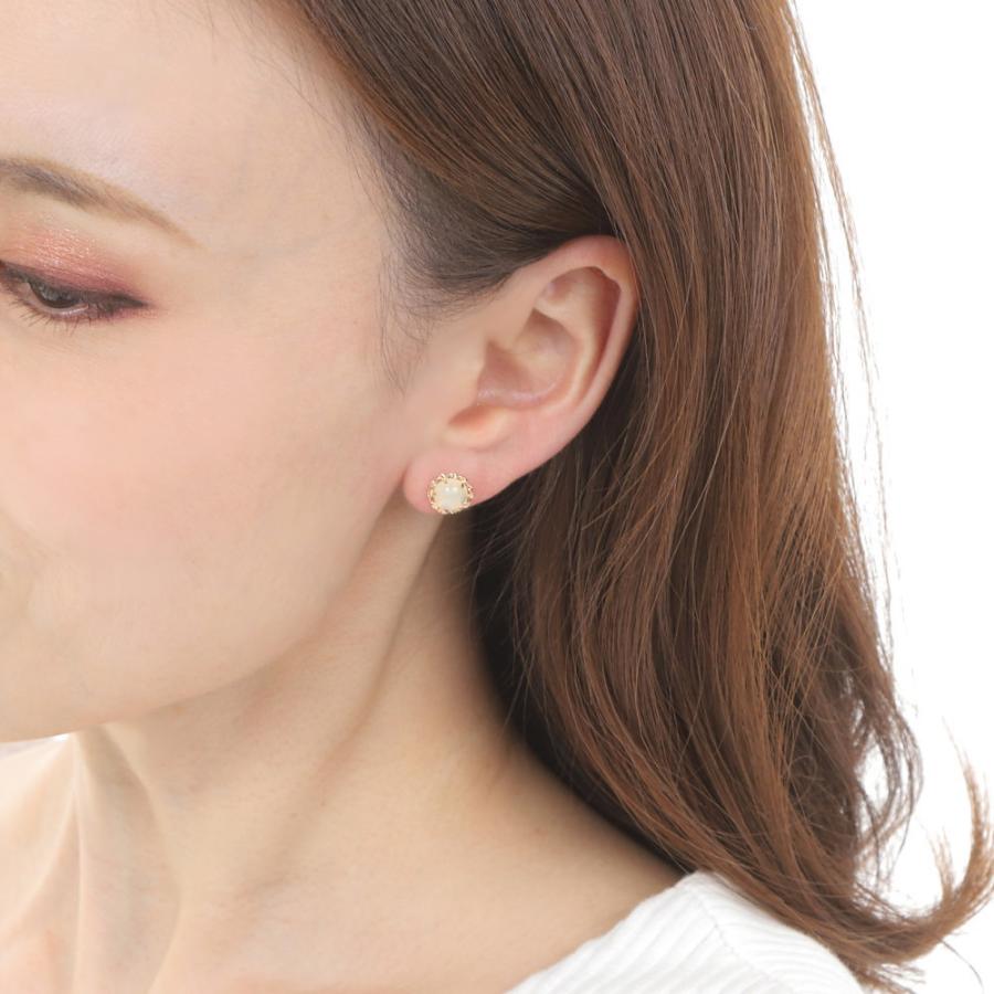 ピアス K18 オパール 両耳 18金 18k ゴールド レディース アクセサリー