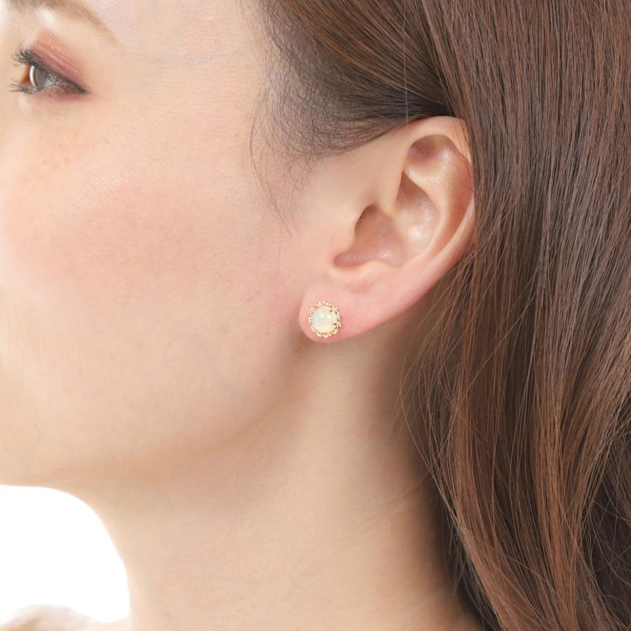 ピアス K18 オパール 両耳 18金 18k ゴールド レディース アクセサリー