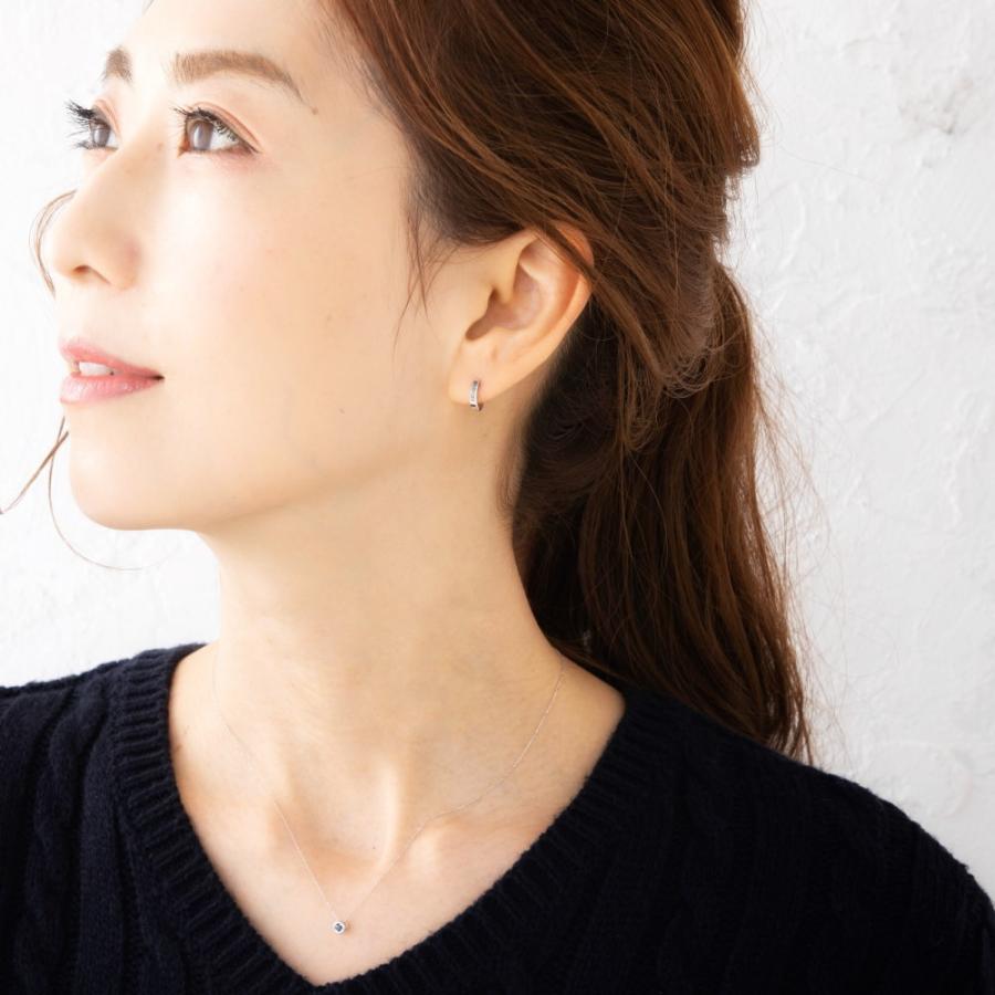 18金 フープピアス ブルーダイヤモンド 0.1ct メンズ レディース