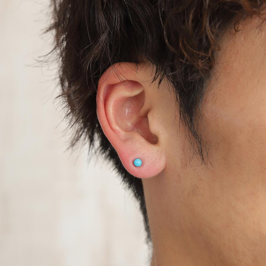 18金 ピアス トルコ石 ターコイズ レディース メンズ 両耳 ボール