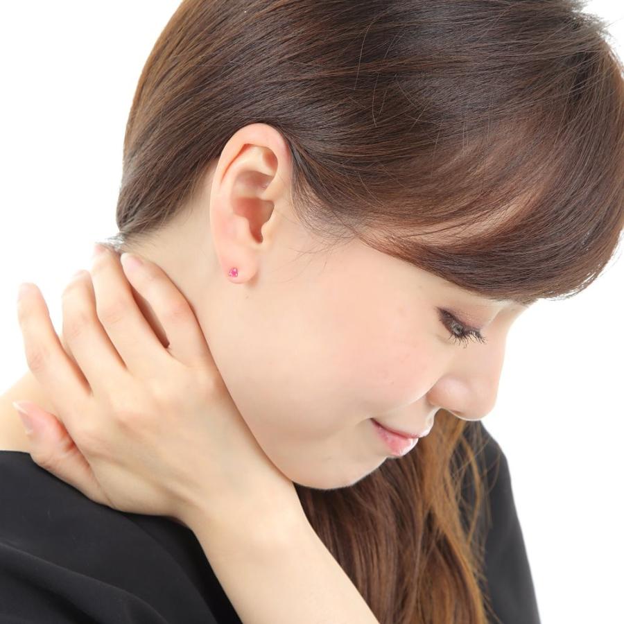18金 ピアス K18 ルビー ハート 一粒 3mm 0.2ct レディース 両耳 18k