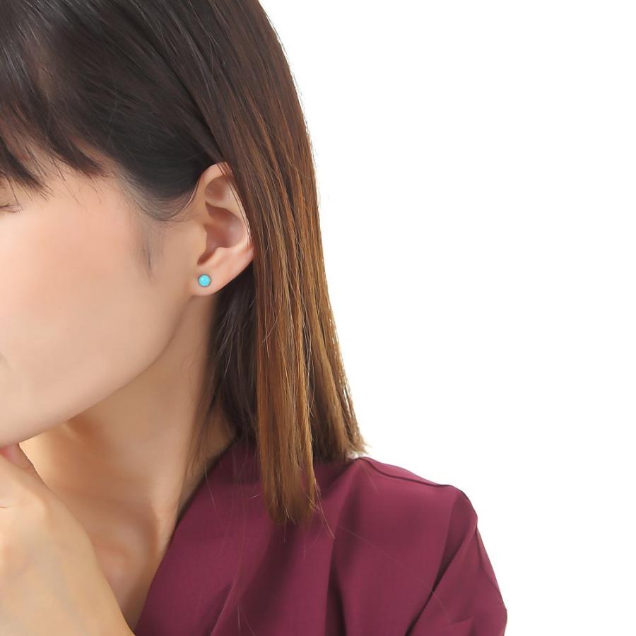 18金 ピアス トルコ石 ターコイズ ラウンド 5mm レディース メンズ 両