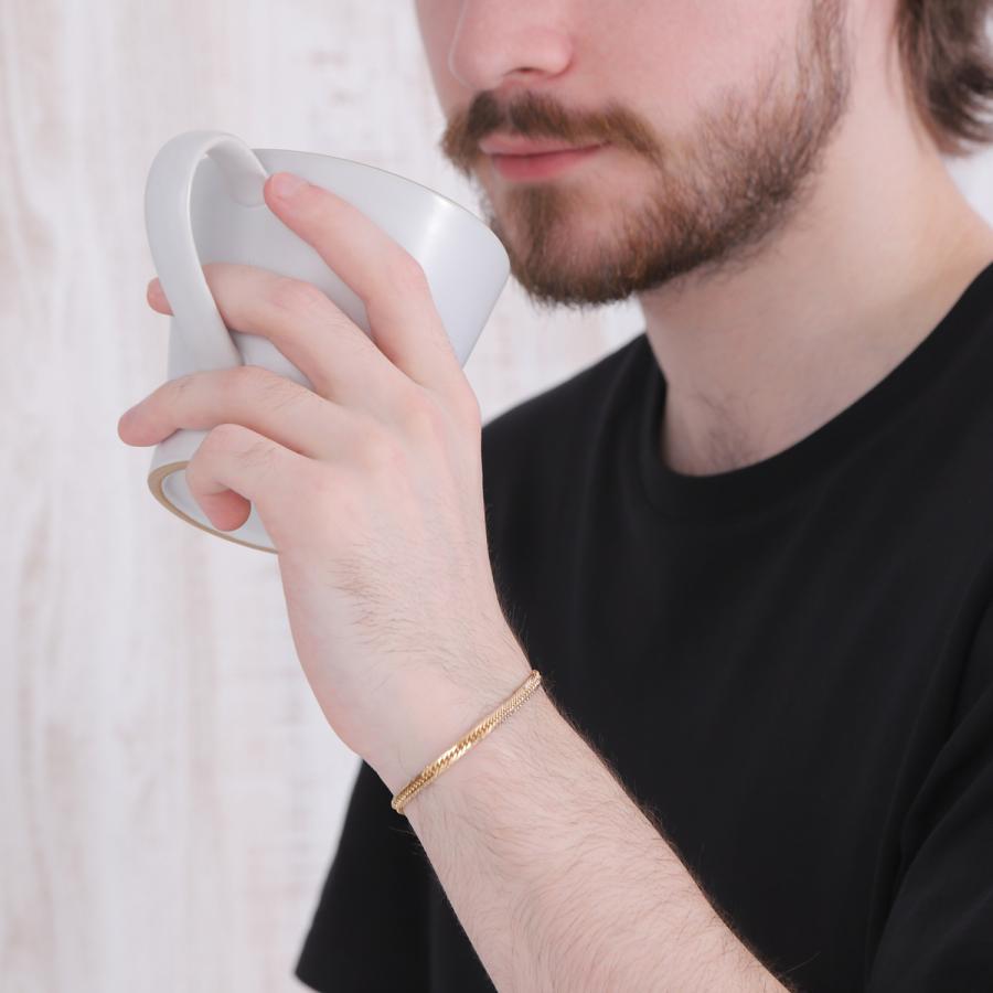 18金 喜平ブレスレット Mカット トリプル 7g 17cm メンズ 18金 喜平ブレスレット Mカット トリプル 7g 17cm メンズ