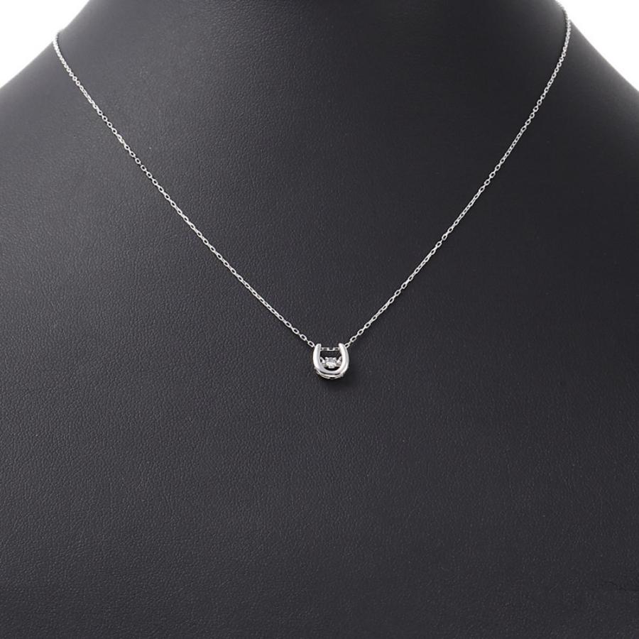 ネックレス ダイヤモンド 0.05ct ダンシングストーン ホワイトゴールド