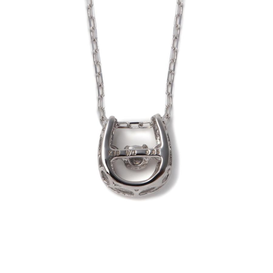 ネックレス ダイヤモンド 0.05ct ダンシングストーン ホワイトゴールド