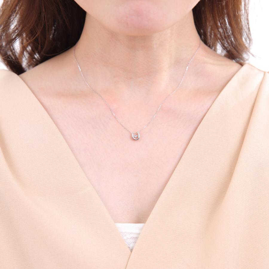 ネックレス ダイヤモンド 0.05ct ダンシングストーン ホワイトゴールド
