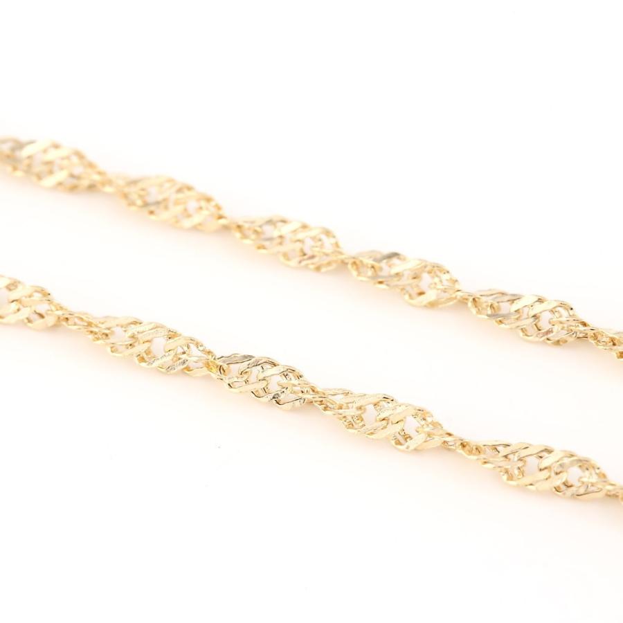 18金 ネックレス チェーン 中空スクリュー 60cm レディース ゴールド 18k シンプル  k18 プレゼント ギフトの画像