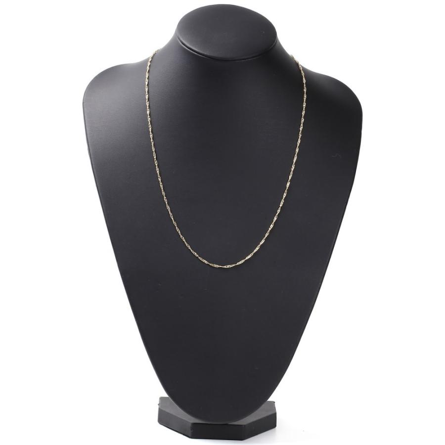 18金 ネックレス チェーン 中空スクリュー 60cm レディース ゴールド