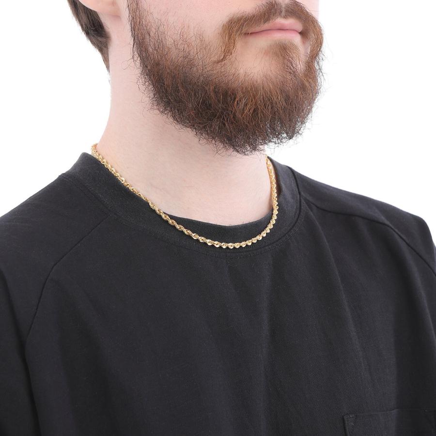 【新品】18金パイプロープネックレス幅3.0mm長さ45cm品質証明書付 K18 パイプロープネックレス K18 幅3mm 45cm ロープ チェーン