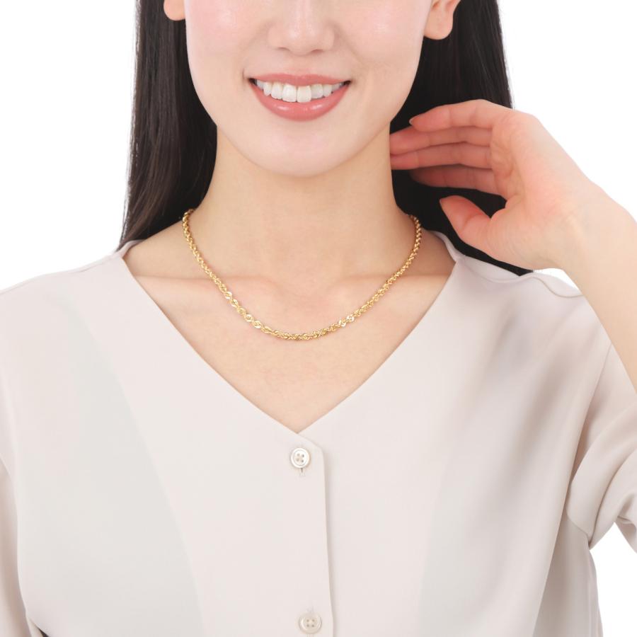 18金 パイプロープ ネックレス 45cm 幅4mm ゴールド ロープ 18金 パイプロープ ネックレス 45cm 幅4mm ゴールド ロープ