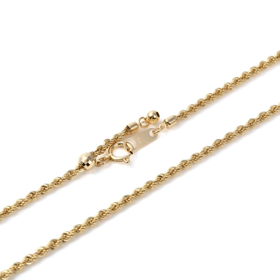 18金 ネックレス ロープ チェーン 50cm ゴールド レディース メンズ アクセサリー プレゼント ギフトの画像