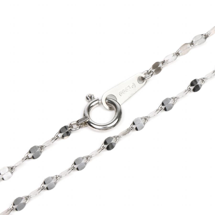 プラチナペタルチェーンネックレス　Pt1000　　中古品 純プラチナ ネックレス ペタル チェーン 42cm 幅1.5mm 造幣局