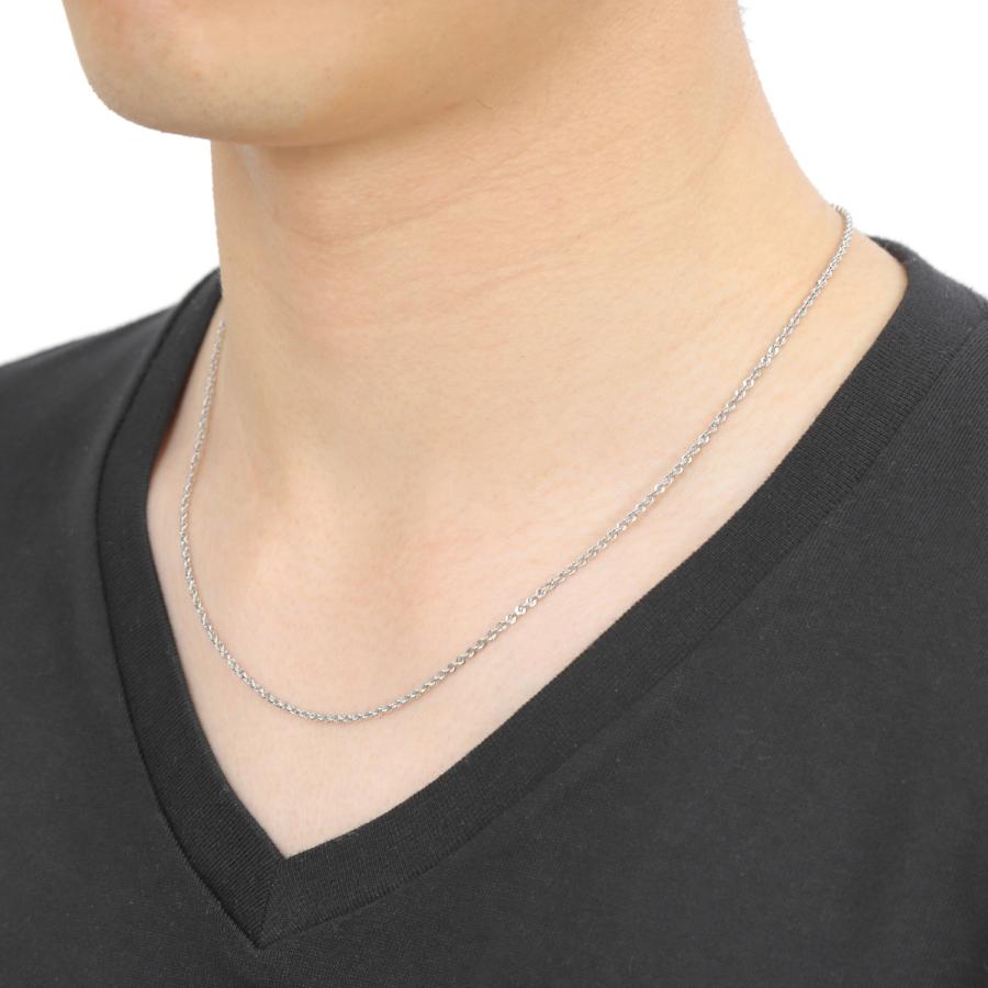 プラチナ ネックレス パイプロープチェーン 50cm 幅1.9mm プラチナ ネックレス パイプロープチェーン 50cm 幅1.9mm