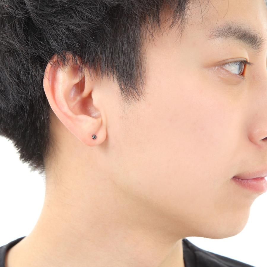 プラチナ ピアス ブラックダイヤモンド 一粒 3mm 0.09ct ローズ プラチナ ピアス ブラックダイヤモンド 一粒 3mm 0.09ct ローズ