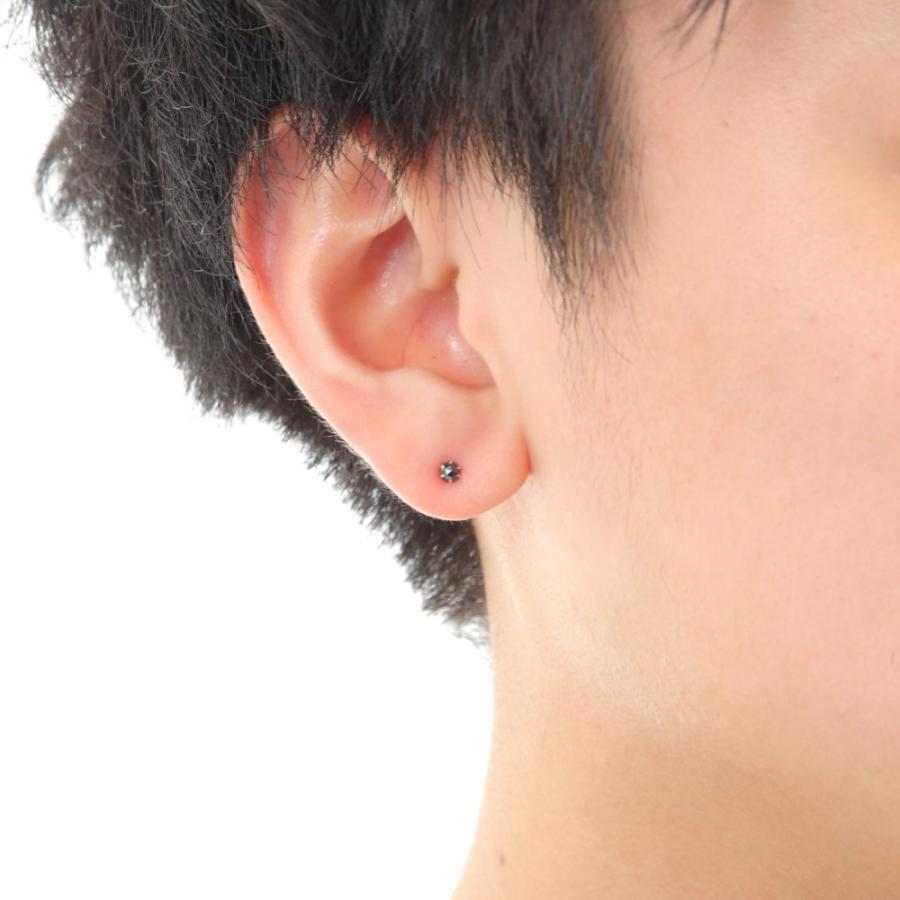ピアス プラチナ ブラックダイヤモンド 一粒 3mm 0.09ct ローズカット ピアス プラチナ ブラックダイヤモンド 一粒 3mm 0.09ct ローズカット