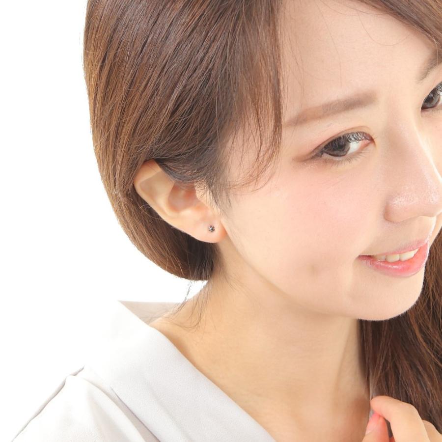 プラチナ ピアス ブラックダイヤモンド 一粒 3mm 0.09ct ローズ プラチナ ピアス ブラックダイヤモンド 一粒 3mm 0.09ct ローズ
