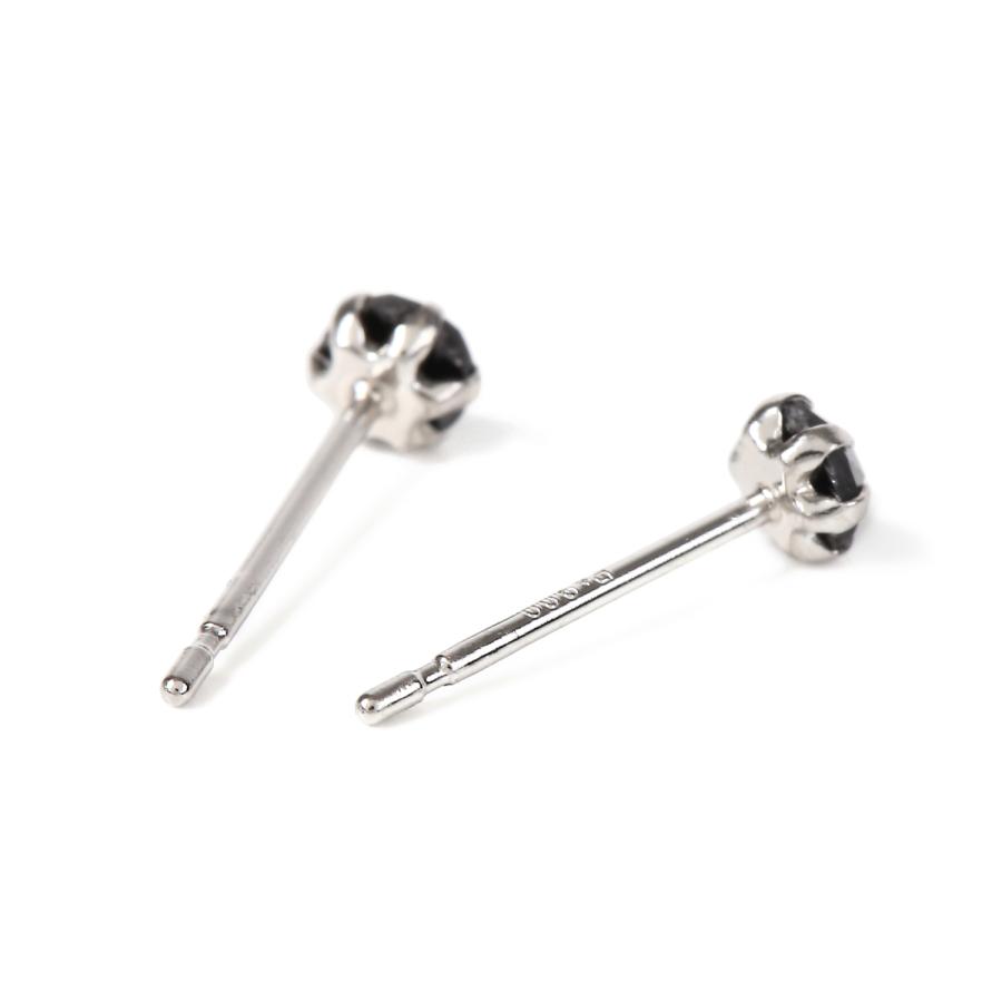 プラチナ ピアス ブラックダイヤモンド 一粒 3mm 0.18ct ローズ プラチナ ピアス ブラックダイヤモンド 一粒 3mm 0.18ct ローズ