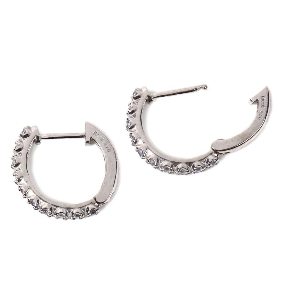K10WG フープピアス タンザナイト 0.2ct ホワイトゴールド 1.7×13.5mm