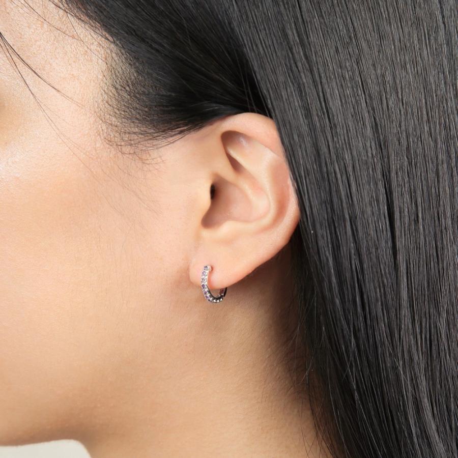 K10 WG フープピアス K10WG フープ ピアス アメシスト 0.16ct ホワイトゴールド 1.7