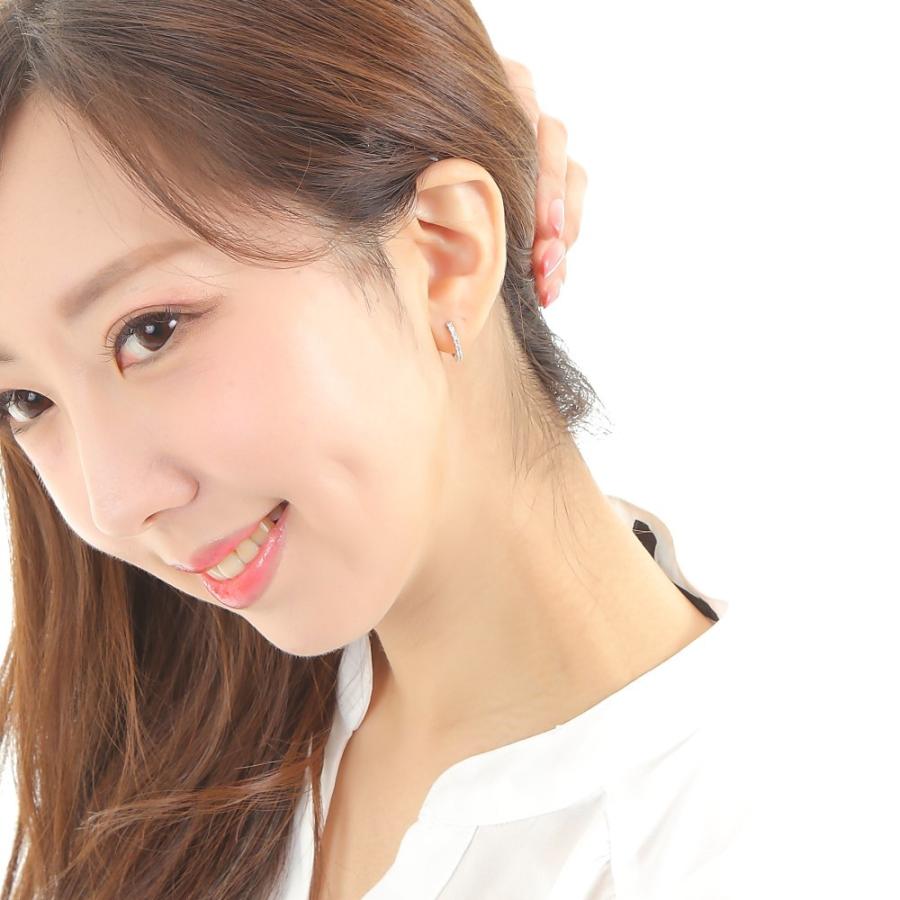 カット K10WG フープ ピアス ダイヤモンド 0.2ct ホワイトゴールド