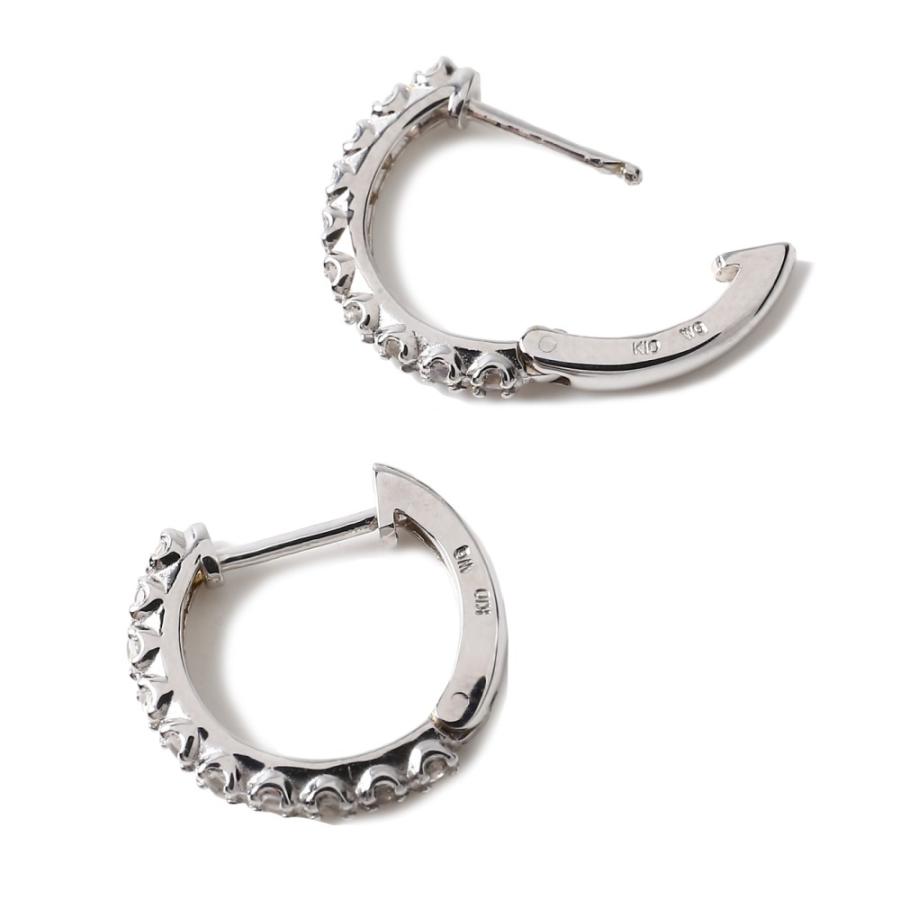K10WG フープ ピアス ムーンストーン 0.16ct ホワイトゴールド 1.7 