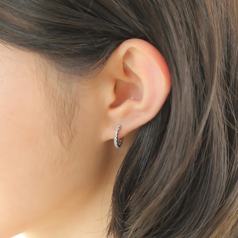 K10WG フープ ピアス ムーンストーン 0.16ct ホワイトゴールド 1.7