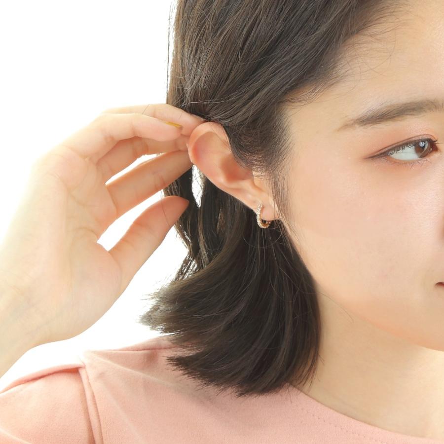 k10 フープ　ムーンフープ　ピアス K10 フープピアス ムーンストーン 0.16ct ゴールド 1.7×13.5mm