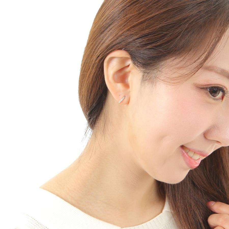 K10 フープ ピアス ダイヤモンド 0.04ct ゴールド エタニティ パヴェ