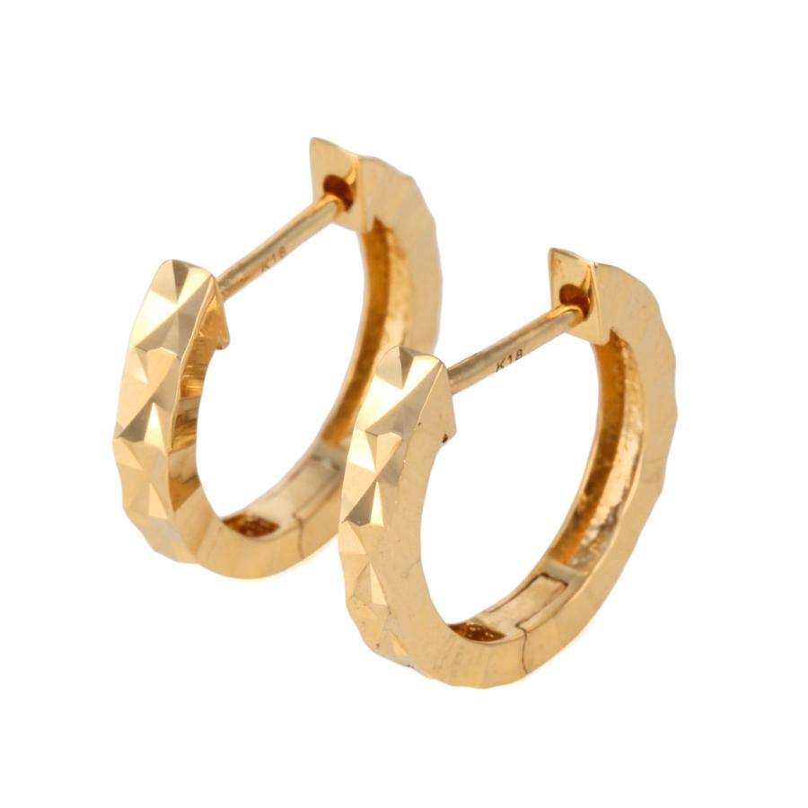 k18 フープピアス　ダイヤカット K18 ダイヤモンドカット フープピアス / 18K Diamond Cut Hoop