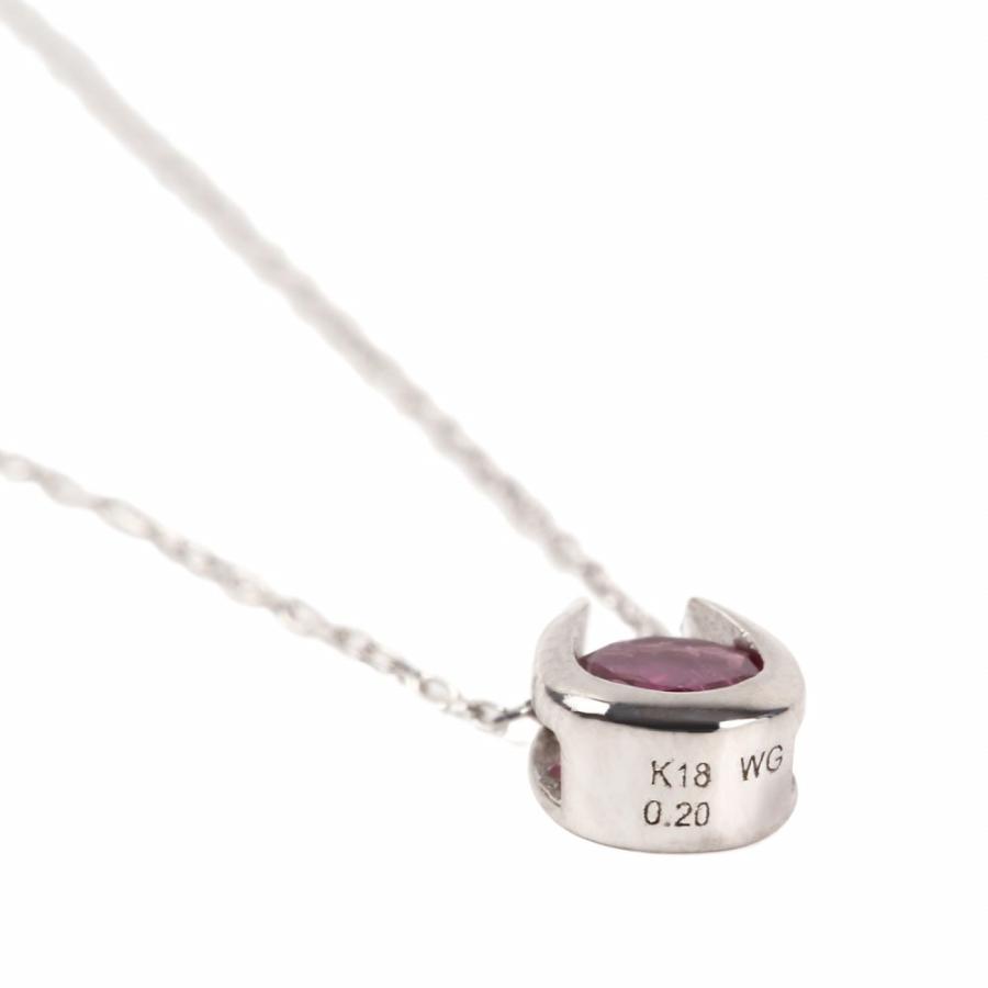 18金 ネックレス ピンクトルマリン 0.2ct 一粒 馬蹄 幸運を運ぶ
