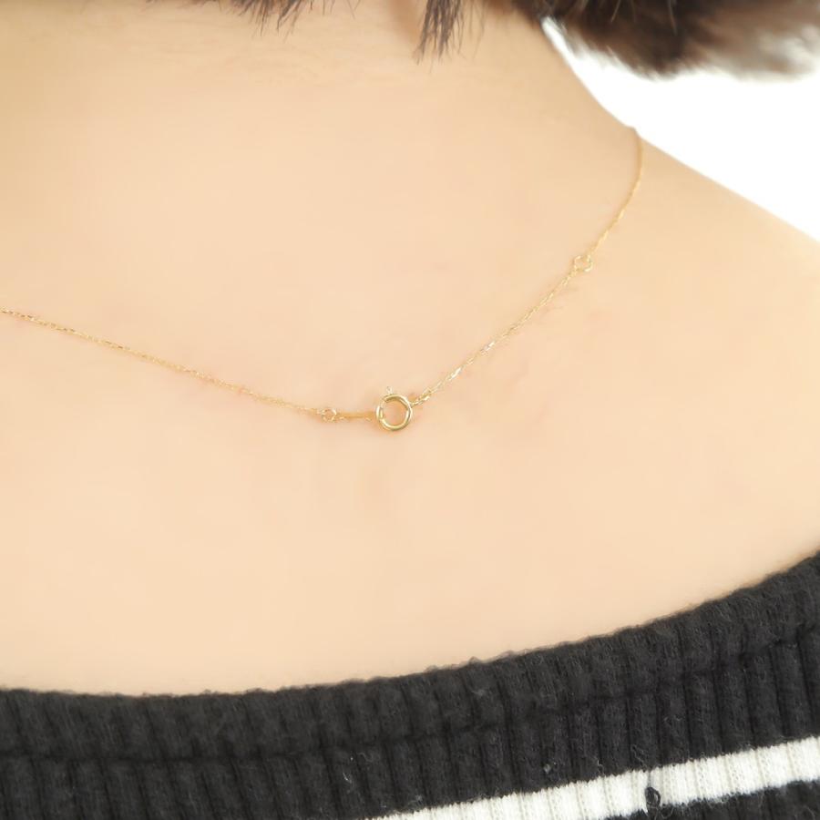 18金 ネックレス ルビー 0.2ct 一粒 馬蹄 幸運を運ぶ クローバー ゴールド プレゼント ギフトの画像
