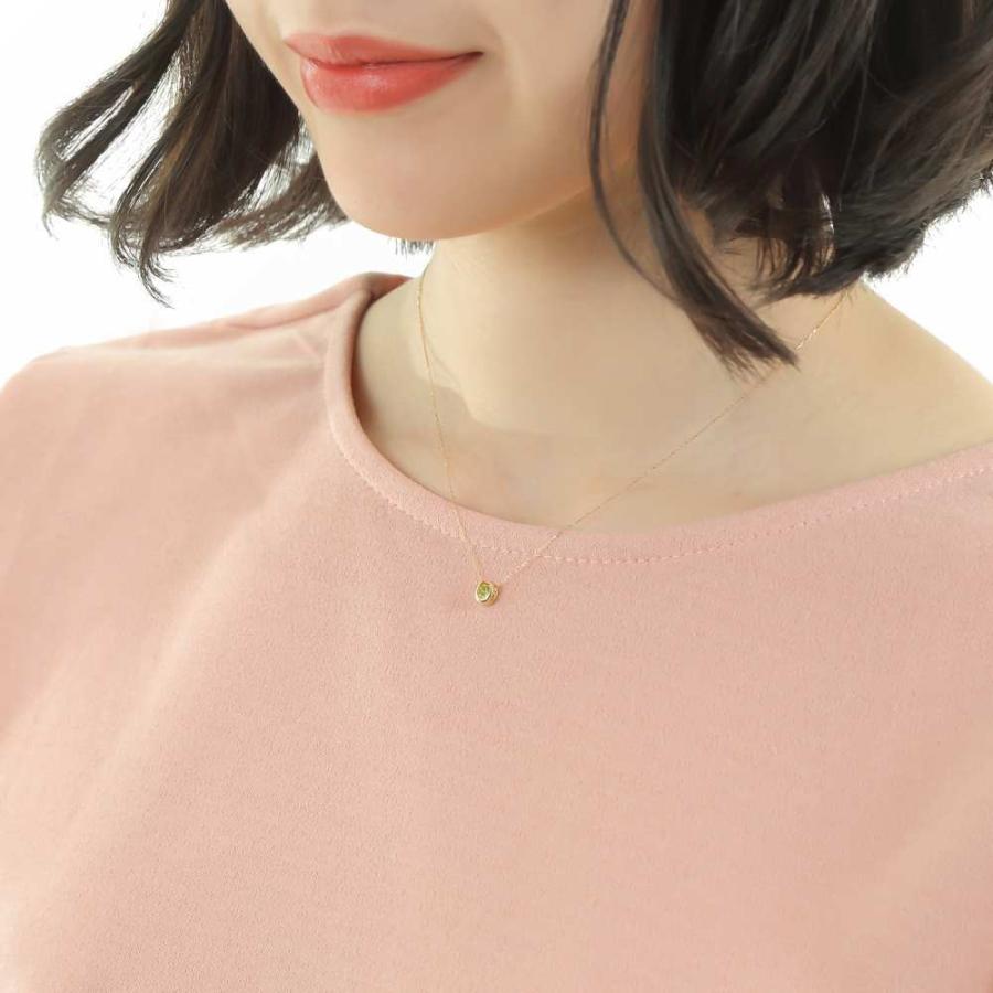 18金 ネックレス ペリドット 0.2ct 一粒 馬蹄 幸運を運ぶ クローバー ゴールド｜happygshop｜11