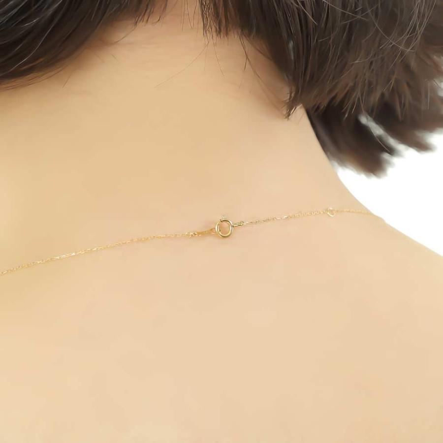 18金 ネックレス ペリドット 0.2ct 一粒 馬蹄 幸運を運ぶ クローバー 