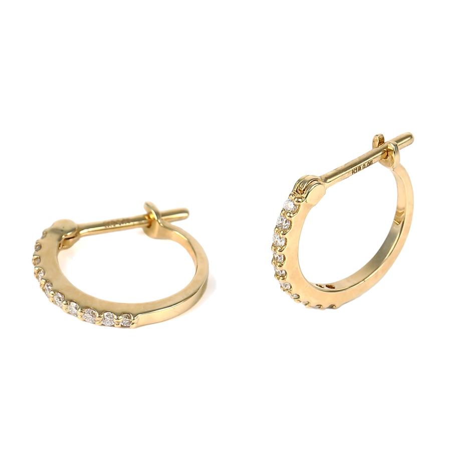 18金 フープピアス ダイヤモンド 0.1ct イエローゴールド 1.1 18金 フープピアス ダイヤモンド 0.1ct イエローゴールド 1.1