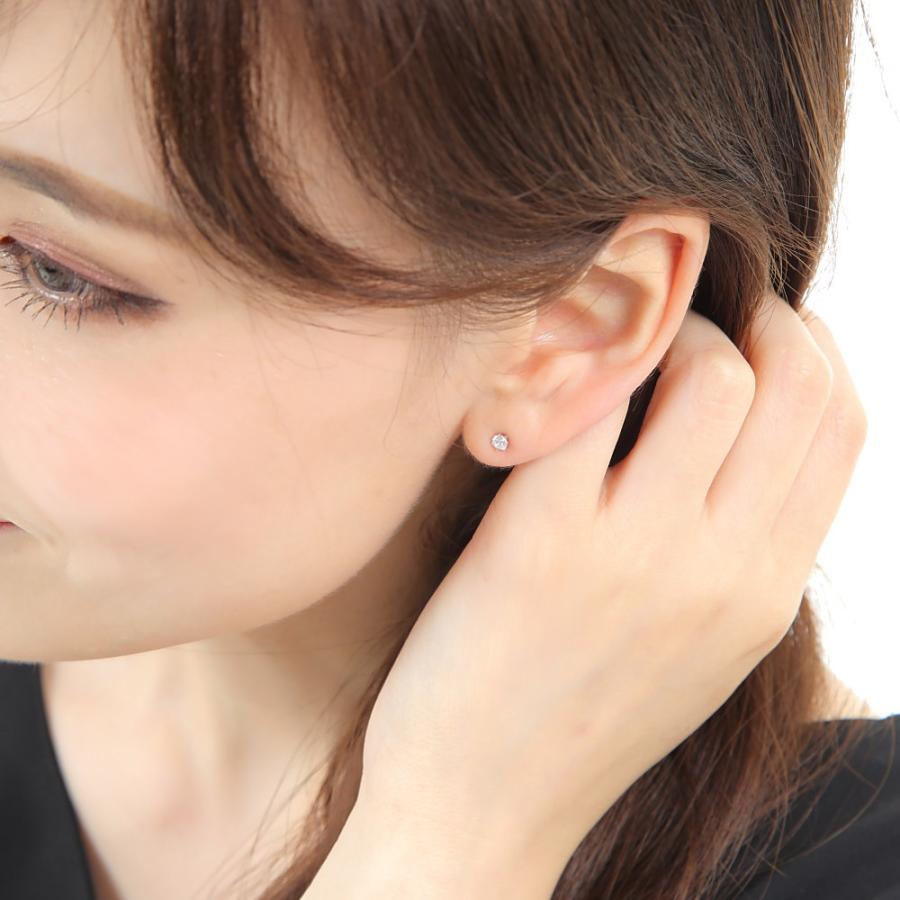 ピアス プラチナ Pt900 両耳 2個 キュービックジルコニア 3mm