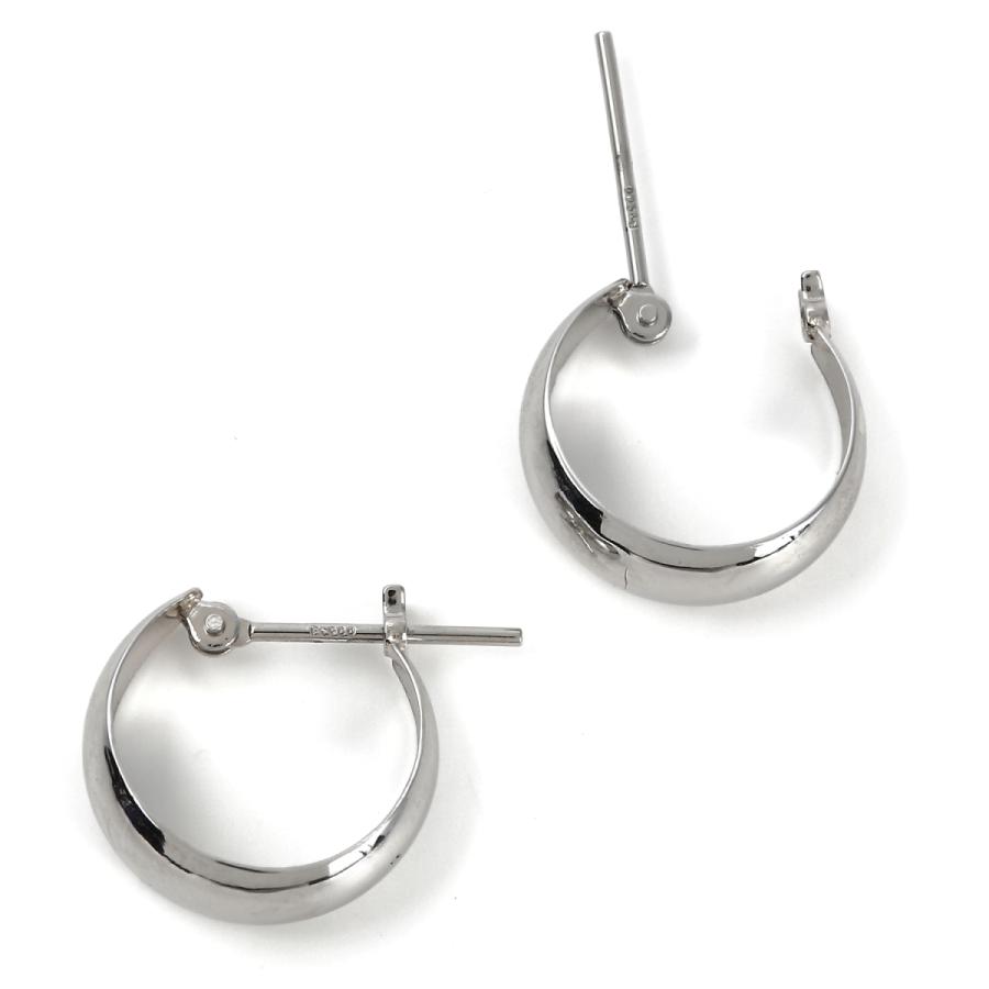 フープピアス プラチナ 月甲 5×13mm Pt900 両耳 レディース